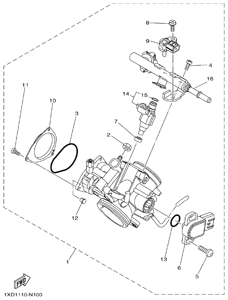 Yamaha VIKING1XP9_2014 THROTTLE BODY ASSY 1 parts diagram